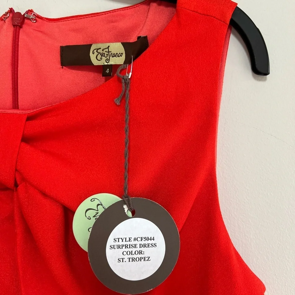 Eva Franco x Anthropologie NWT Sleeve Surprise Red Bow Front Dress in Red, 4 - Picture 5 of 10